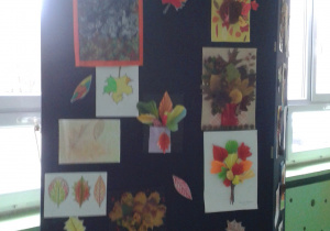 Wystawa prac konkursowych „Jesienny bukiet z liści” uczniów klas 1-3