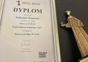 Dyplom i statuetak wręczona na ogólnopolskiej gali