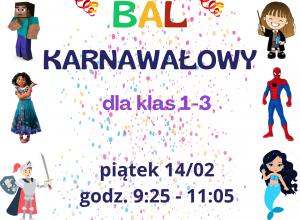 Bal Karnawałowy klas 1- 3