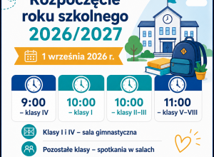 Informacja o ropoczęciu roku szkolnego